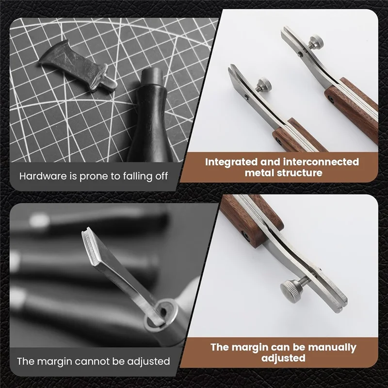 ABLU-plier à bord réglable pour outils d'artisanat et de travail du cuir, acier inoxydable avec manche en noyer noir