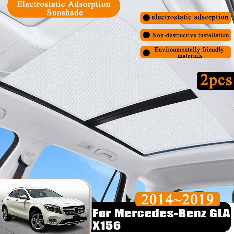 

2x электростатическая адсорбция для Mercedes-Benz GLA X156 2014 ~ 2019 аксессуары автомобильный солнцезащитный козырек силиконовая крыша автоаксессуары