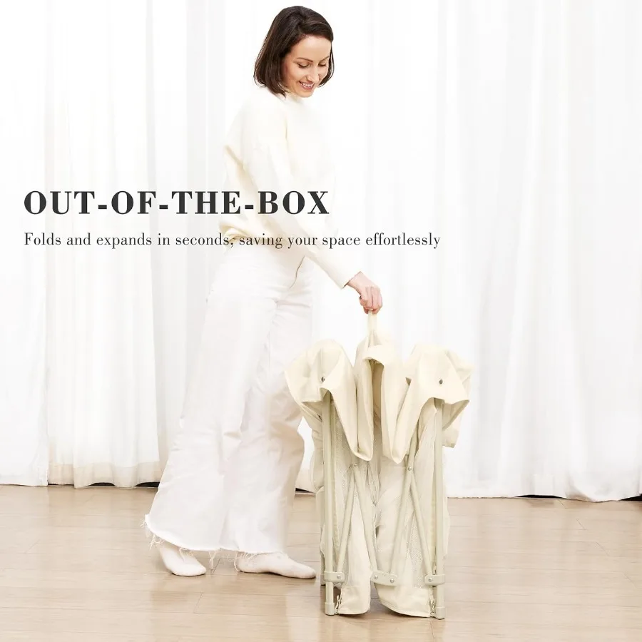 Foldable Baby Playpen 50"×50" Out-of-The-Box Ready Playpen for Babies and Toddlers Portable Play Yard with Breathable Mesh and