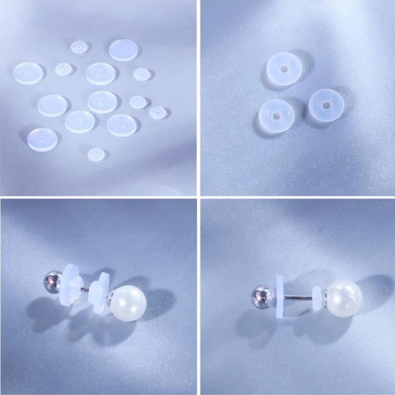 60x Non Pull Piercing Disc for Piercing Bump Pressure Silicone Earring For Women