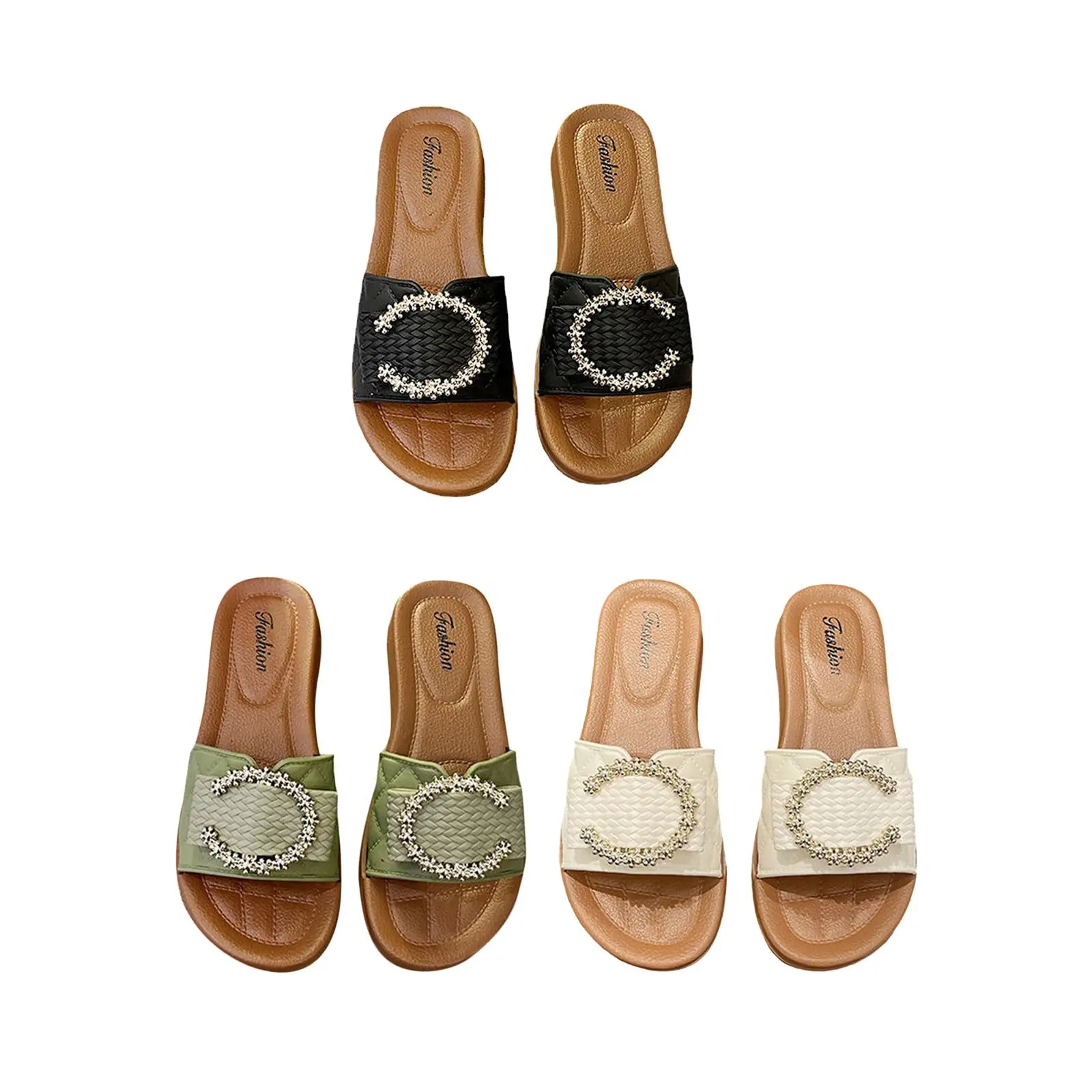 

Сандалии на плоской подошве, нарядные женские шлепанцы, удобные с открытым носком