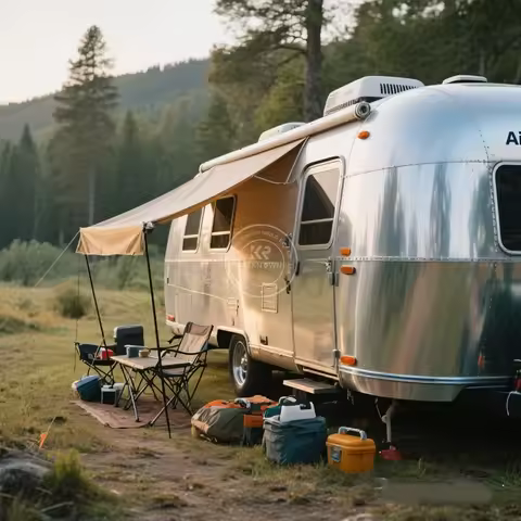 CE Certified 23ft Off-Road Camper Travel Trailers Truck Bed Caravan RV with Toilet for Outdoor Camping Rv Camper Motorhome