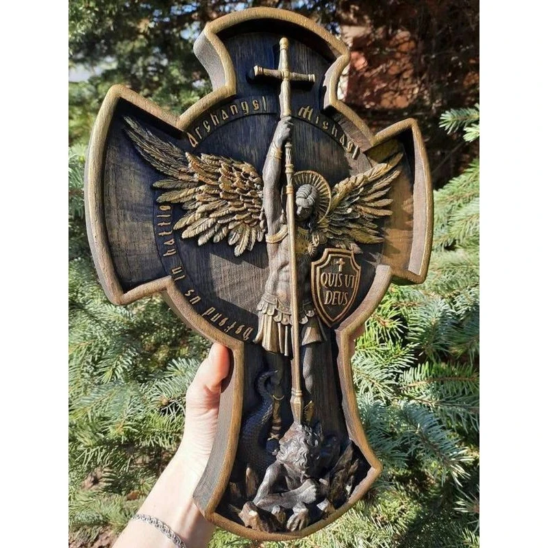 New Archangel Michael Statue Resin Crafts Home Decor Home Decoration Accessories Desk Decoration Living Room Decoration Creative