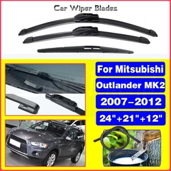 Wiper Front & Rear Wiper Blades Set Kit For Mitsubishi Outlander MK2 2007-2012 2008 2009 2010 Windshield Windscreen 24