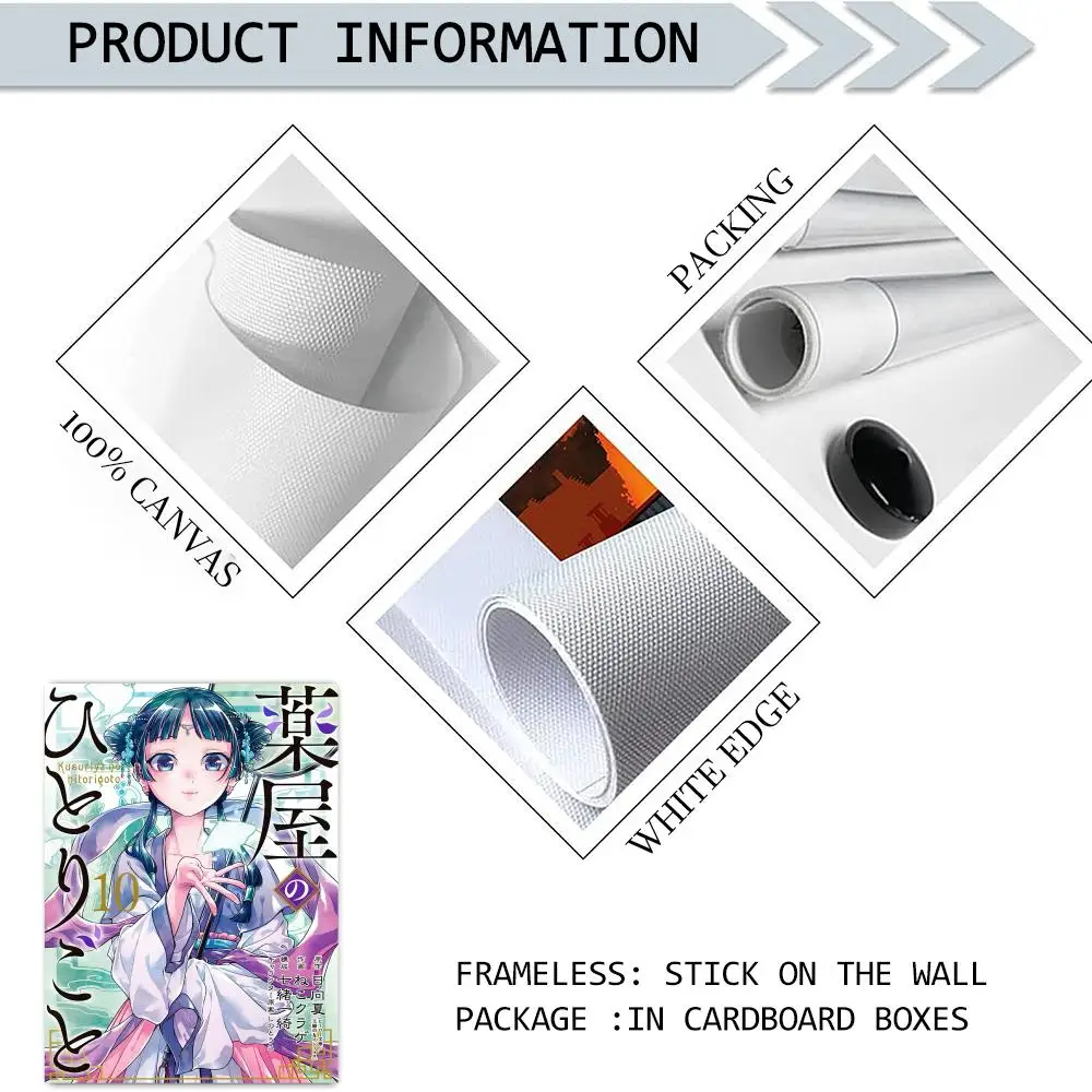 يوميات الصيدلية أنيمي Maomao اللوحة الخط قماش ملصق جدار الفن الداخلي المدخل ديكور المنزل هدايا العيد