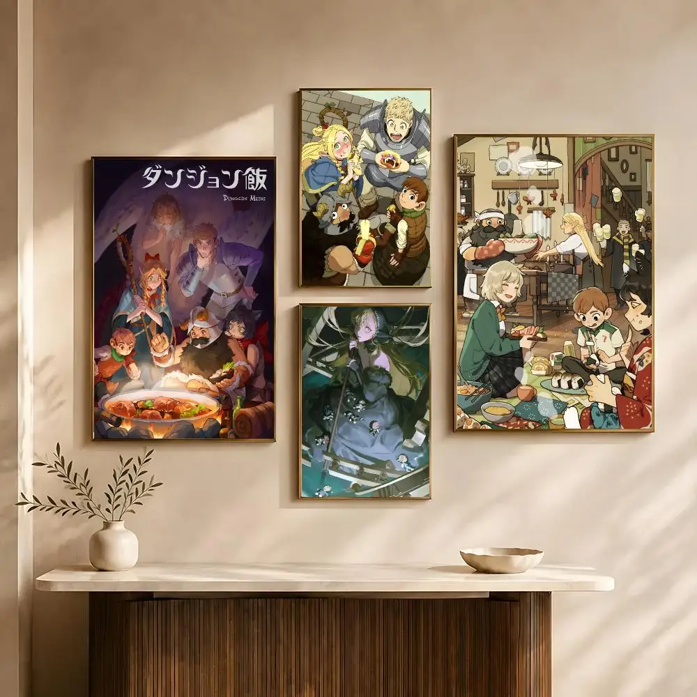 Anime Dungeon Meshi Poster Poster All-match HD Waterproof Self-Adhesive Wall Art Sticker For Home Bedroom