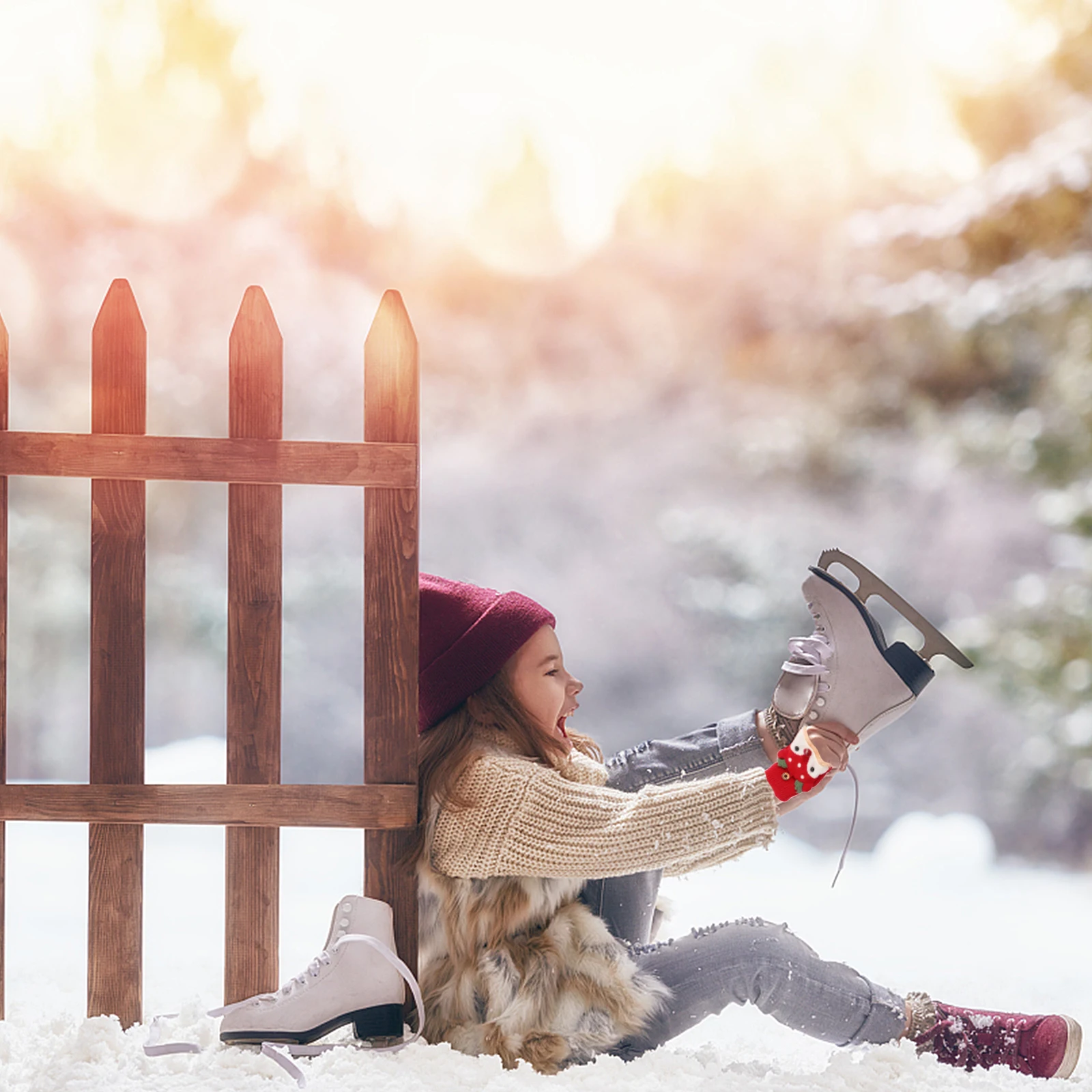 

Winter Kids Warm Half Finger Gloves Windproof Fingerless Mittens Breathable Woolen Yarn Comfortable Outdoor