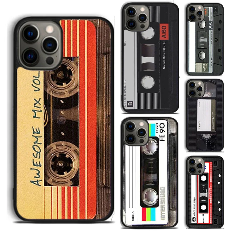 Retro Vintage Old Cassette Tape phone Case For iPhone 16 15 14 Plus X XR XS apple 16 11 12 13 mini Pro Max coque