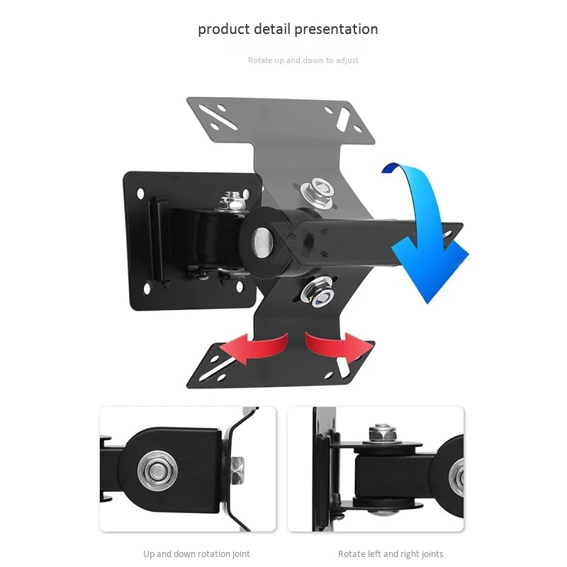 Universal Wall Mount Stand for 14-27inch LCD LED Screen Height Adjustable Monitor Retractable Wall for VESA