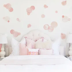 New Wall Sticker Pink Polka Dot Small Size Children's Room Kindergarten Decorative Background Sticker Room Decoration Wall Decor