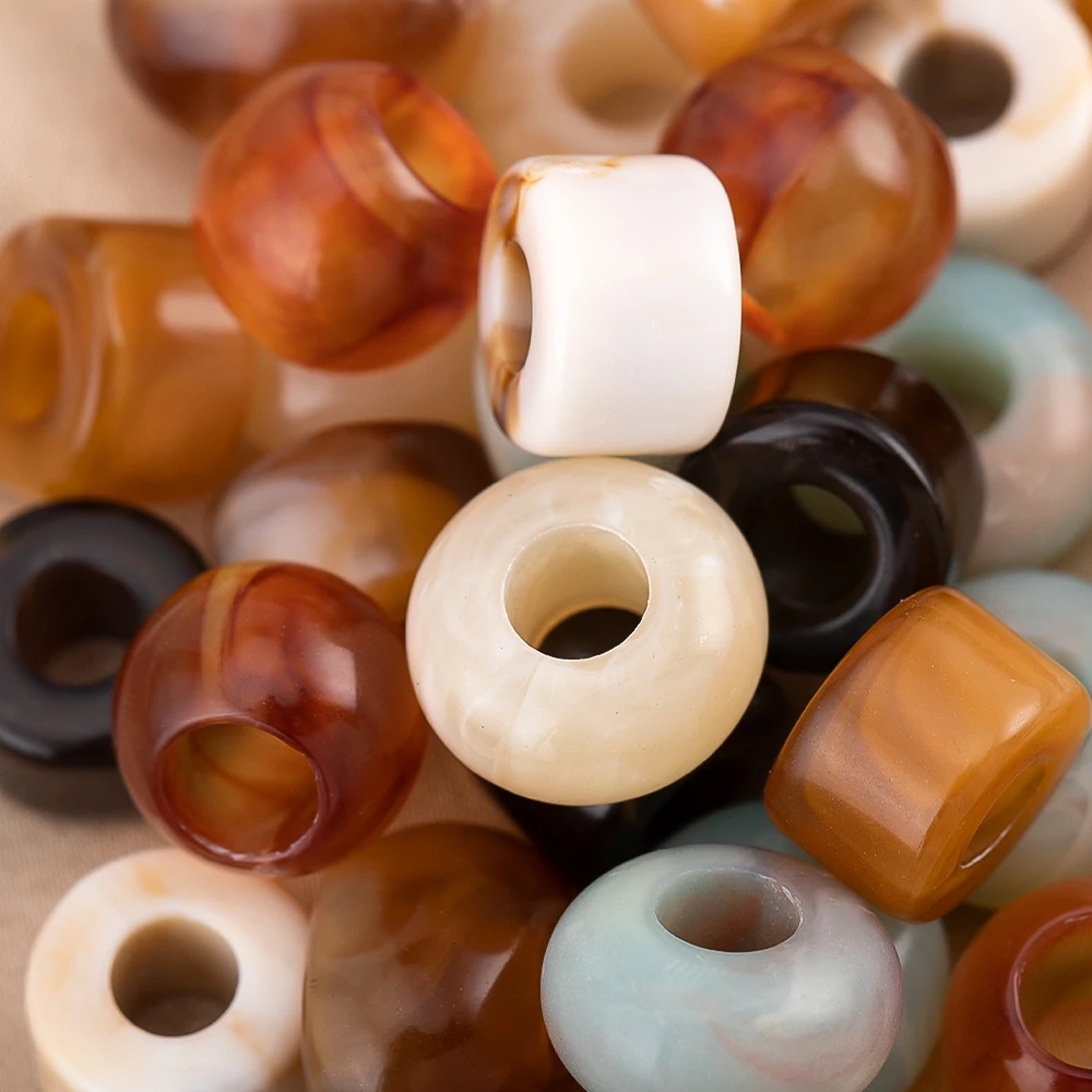 10 قطعة الخرز الاكريليك متعدد الشكل ثقب كبير الخرز المستديرة فضفاض خزر عازل لقلادة القرط DIY بها بنفسك مجوهرات اكسسوارات بالجملة #2