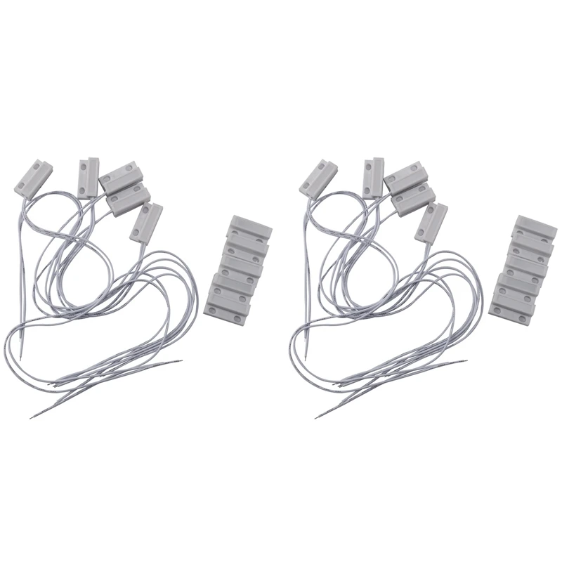 10 Pcs Mc-38 Wired Door Window Sensor Magnetic Switch For Home Alarm System,When Sensor Together,Normally Closed Nc