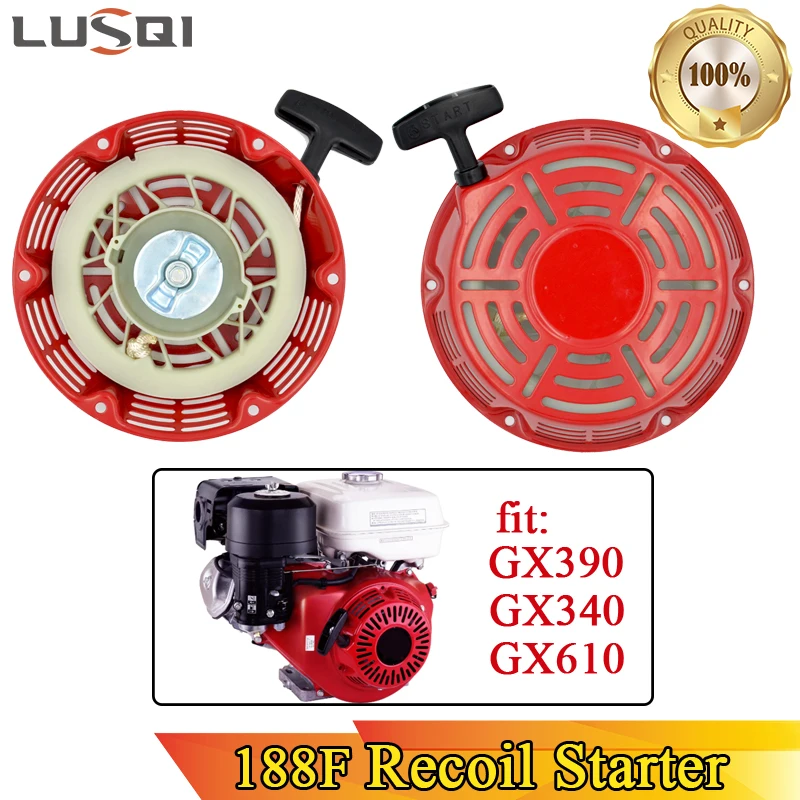 Lusqi 188f Recoil Starter Gerador de Gasolina Bomba Água Peças Reparo do Motor para Honda 190f 192f Gx340 Gx390 Gx610 Gx620