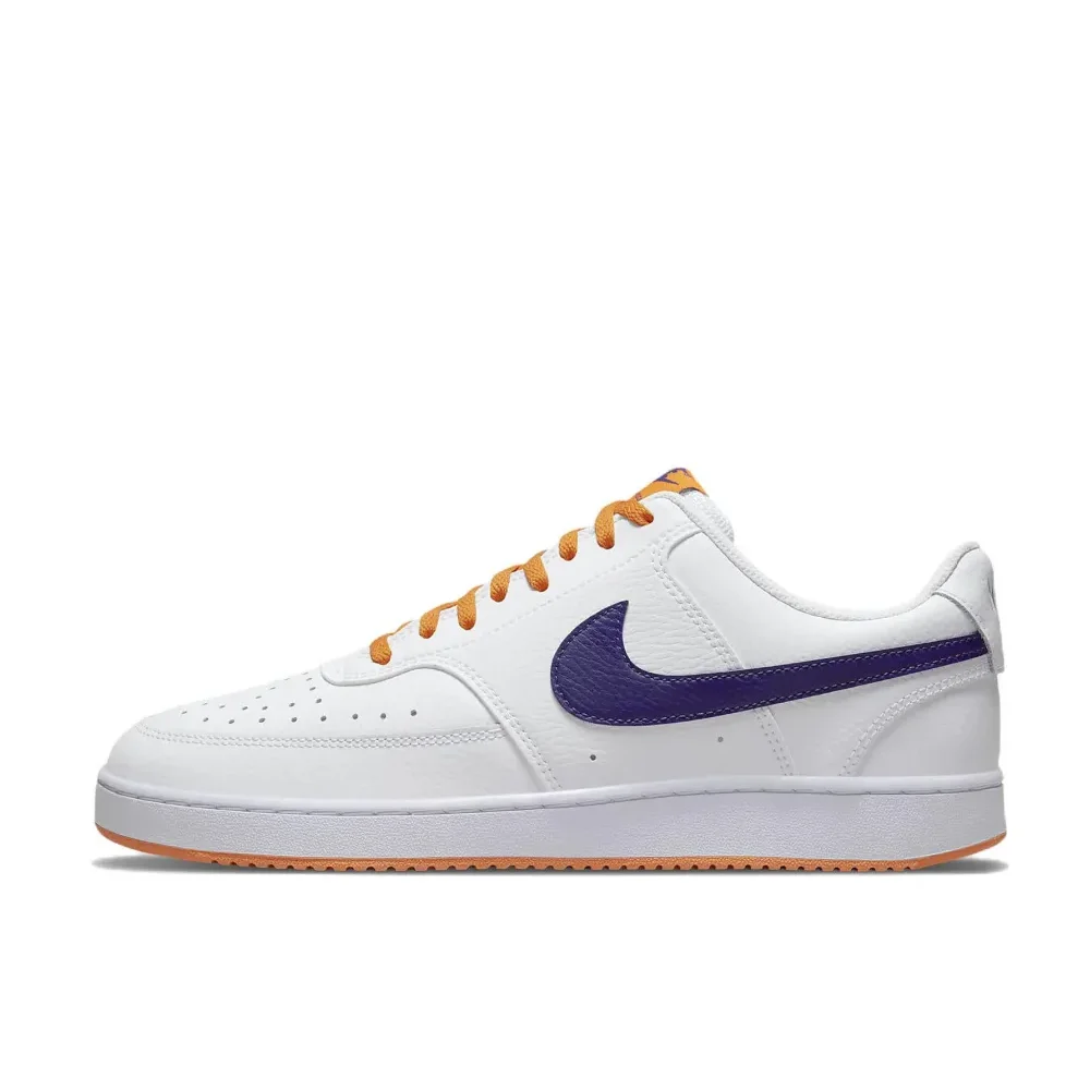 Nike Original COURT VISION 1 LOW Men's and Women's Fashion Board Shoes White, Yellow and Blue Colorways