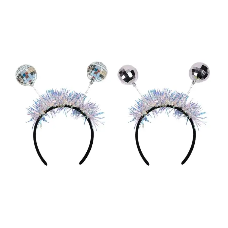 A52E Băng Đô Quấn Tóc Phản Quang Với Bóng Gương Thiết Kế Tiệc Phụ Kiện Hairhoop Cho Lễ Hội Âm Nhạc Rave Họp Mặt Gia Đình