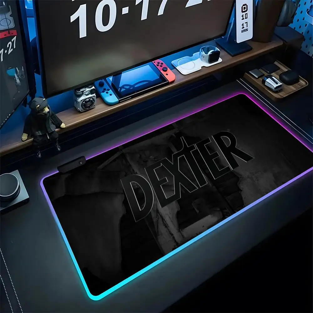 

Коврик для мыши Dexter для пары, игровой коврик для мыши RGB, клавиатура с подсветкой, геймерская девушка, Xxl, коврик для ноутбука, настольные коврики, настольная панель