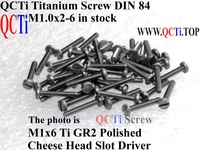 DIN 84 ISO 1207 M1 Titanium screws M1x2 M1x3 M1x4 M1x5 M1x6 Cheese Head SLOT Driver Ti GR2 10 pcs QCTI Screw