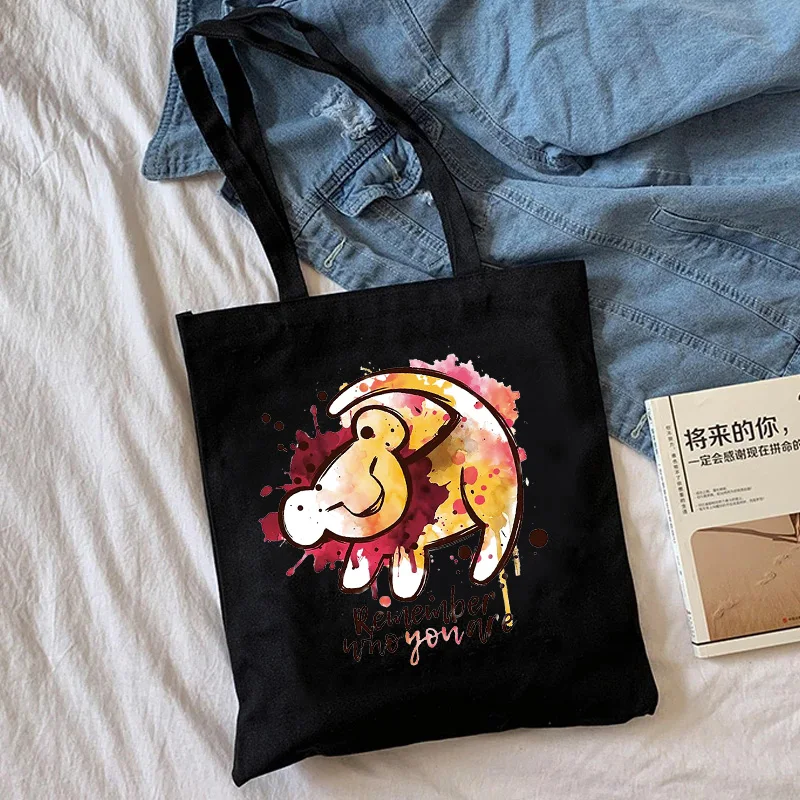 90s Y2k Disney The Lion King Tote Bag Canvas Shoulder Bag Eco Hakuna Matata Shopping Bag Women Tote Shopper Bag Female