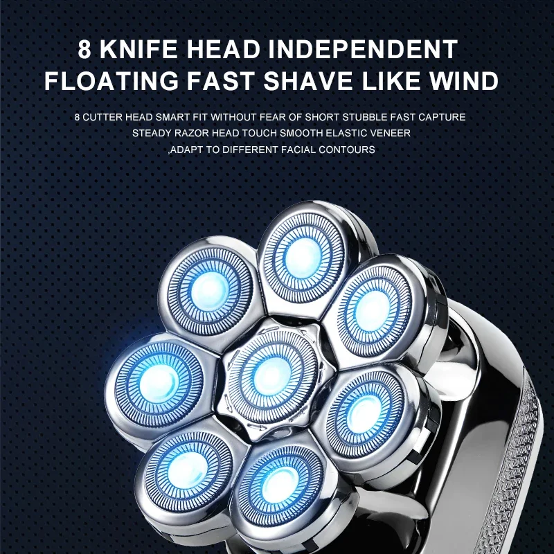 ماكينة حلاقة كهربائية Xiaomi Komingdon IPX6 متعددة الوظائف 5 في 1 ماكينة حلاقة للشعر قابلة لإعادة الشحن ماكينة حلاقة دوارة للرجال ماكينة حلاقة للرأس