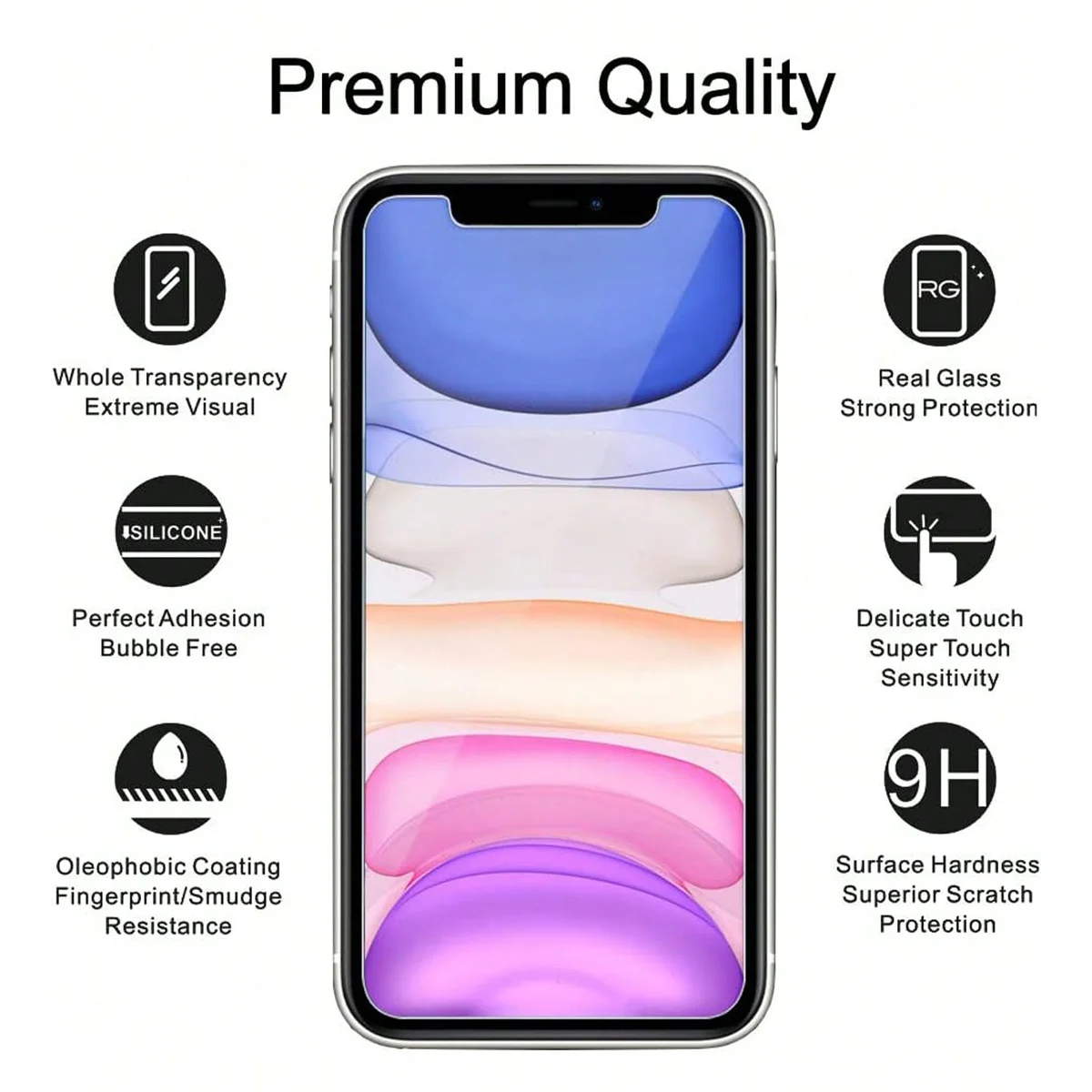 3 عبوات من واقي الشاشة لهاتف iPhone X XS Max XR 11 11 Pro Max 12 12 Mini 12 Pro Max 13 13 Mini 13 Pro Max 14 14 Plus