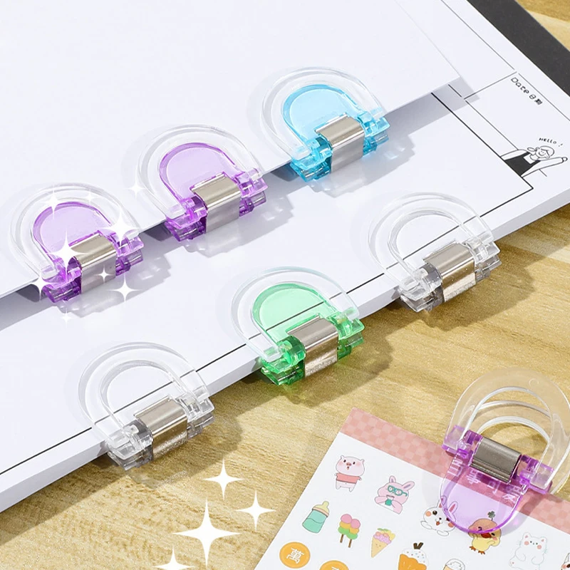 1 Box Multi-functional Acrylic Clip Transparent Paper File Document Classification Clips Index Holder Clamp Office Sorting