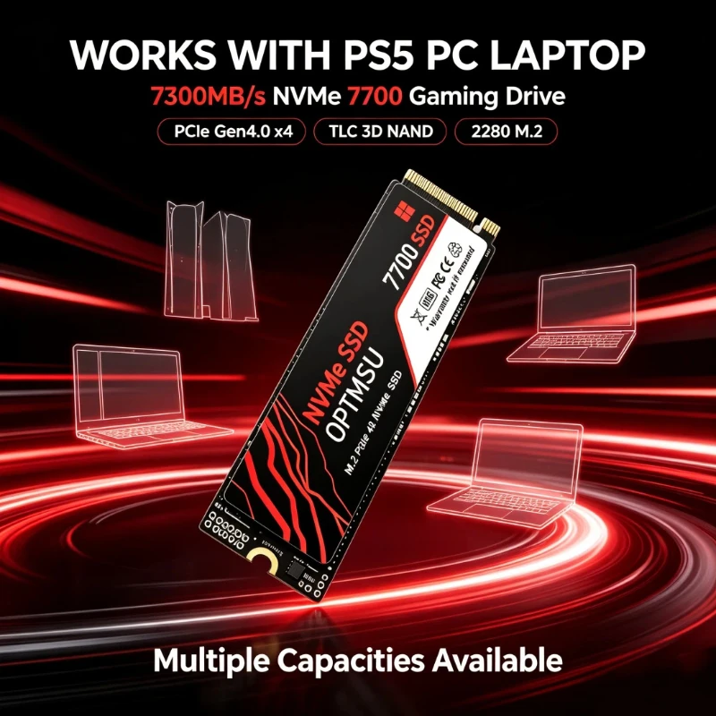 2026 New Original NVMe SSD 7700 M.2 2280 PCIe 4.0 NVMe Internal SSD 500GB 1TB 2TB 4TB Game Storage For Desktop Gaming Laptop