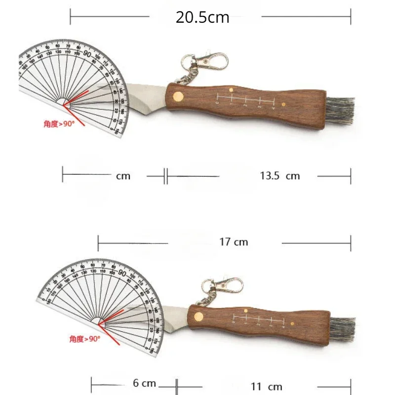 

Multifunctional Outdoor Camping Barbecue Tool, Foldable and Portable Survival Mushroom Knife, Wooden Handle