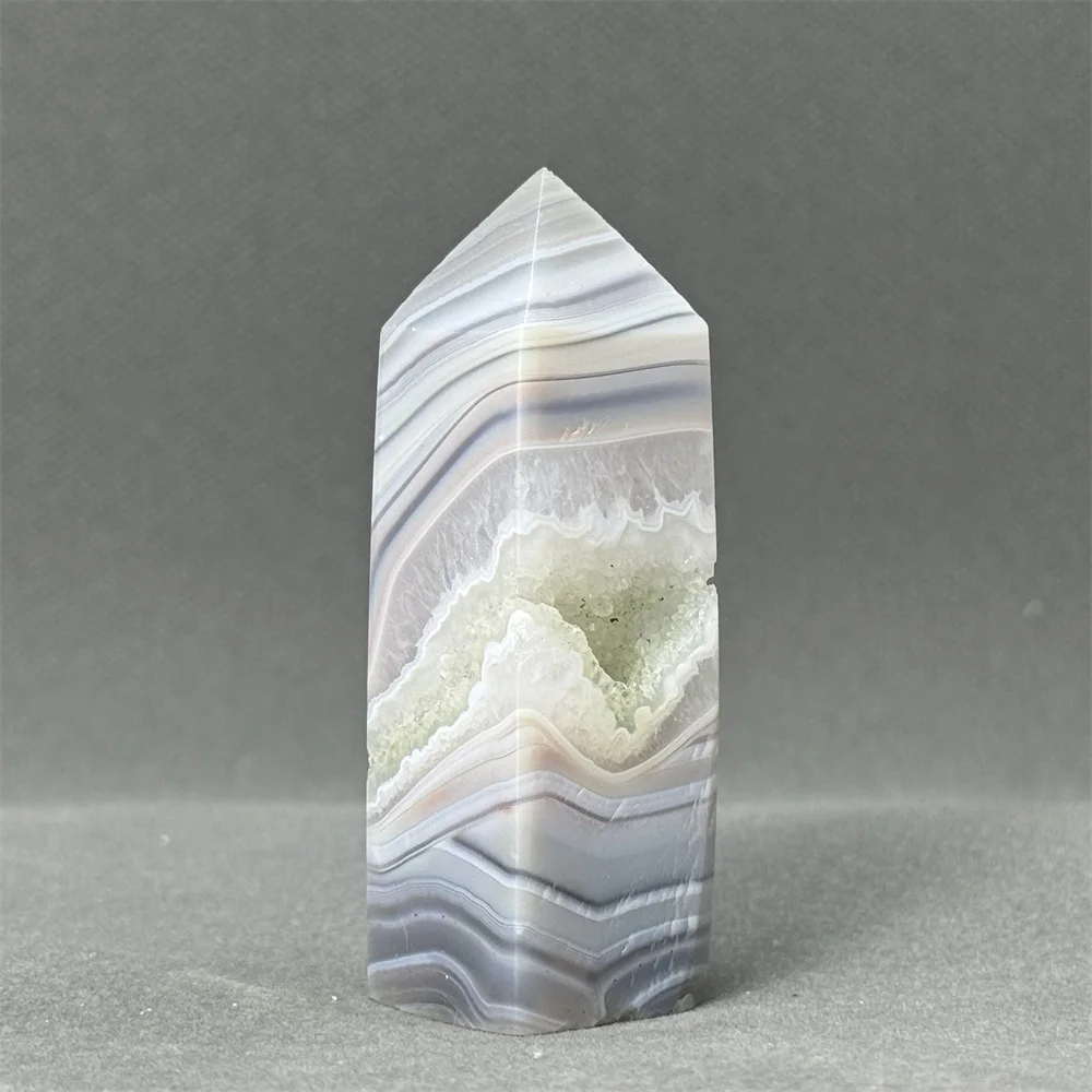 

Natural Gem Agate Geode Obelisk Mineral Stone Energy Meditation Healing Wand Aura Prayer Home Decoration Gift