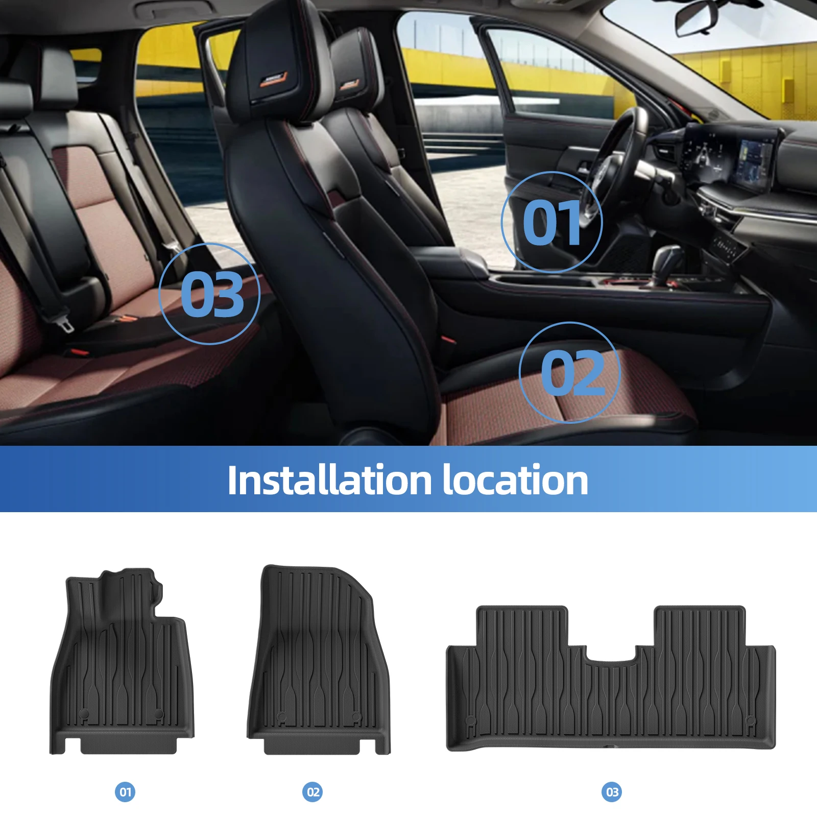 LUCKEASY for BYD Seal EV 2022-2025 TPE 3D Car Floor Mats Trunk Pad Waterproof Auto Accessories Foot Pad Left Hand Drive Black
