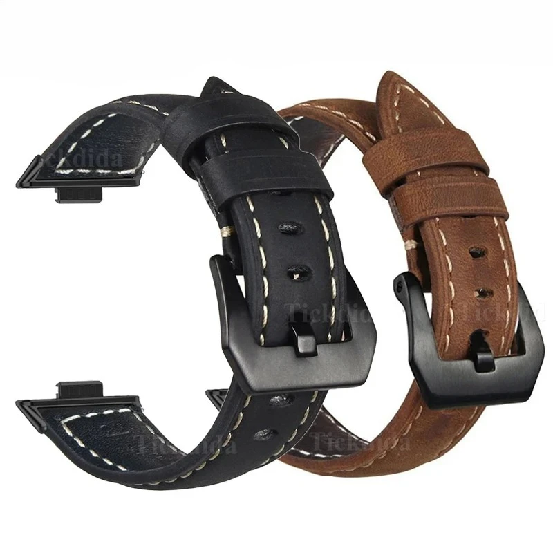 Genuine Leather Strap for Huawei Watch Fit 5 4 Pro 3 Band Vintage Frosted Strap for Huawei Watch Fit 4 5 3 Watchband Accessories