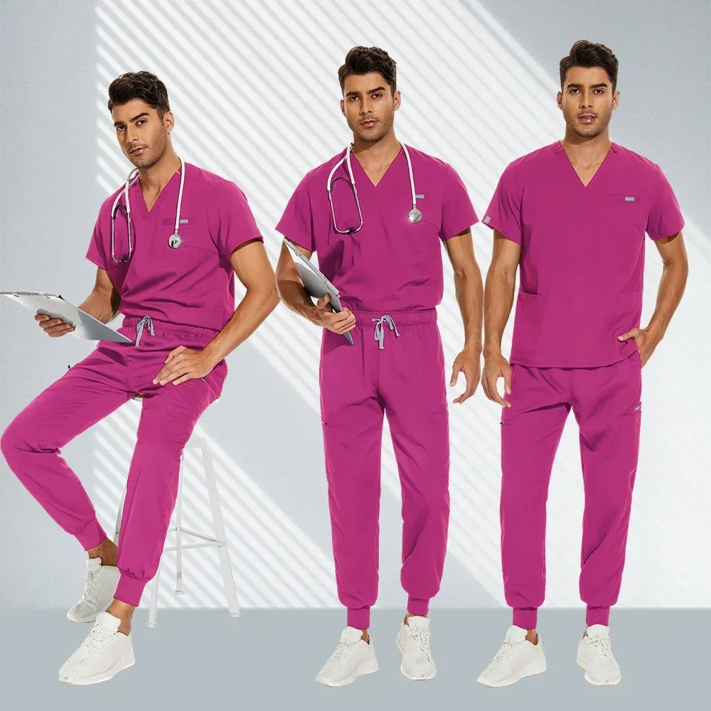 Uniformi mediche Unisex set di scrub da uomo camici chirurgici ospedalieri clinica odontoiatrica negozio di animali abbigliamento da lavoro da laboratorio accessori per infermiere