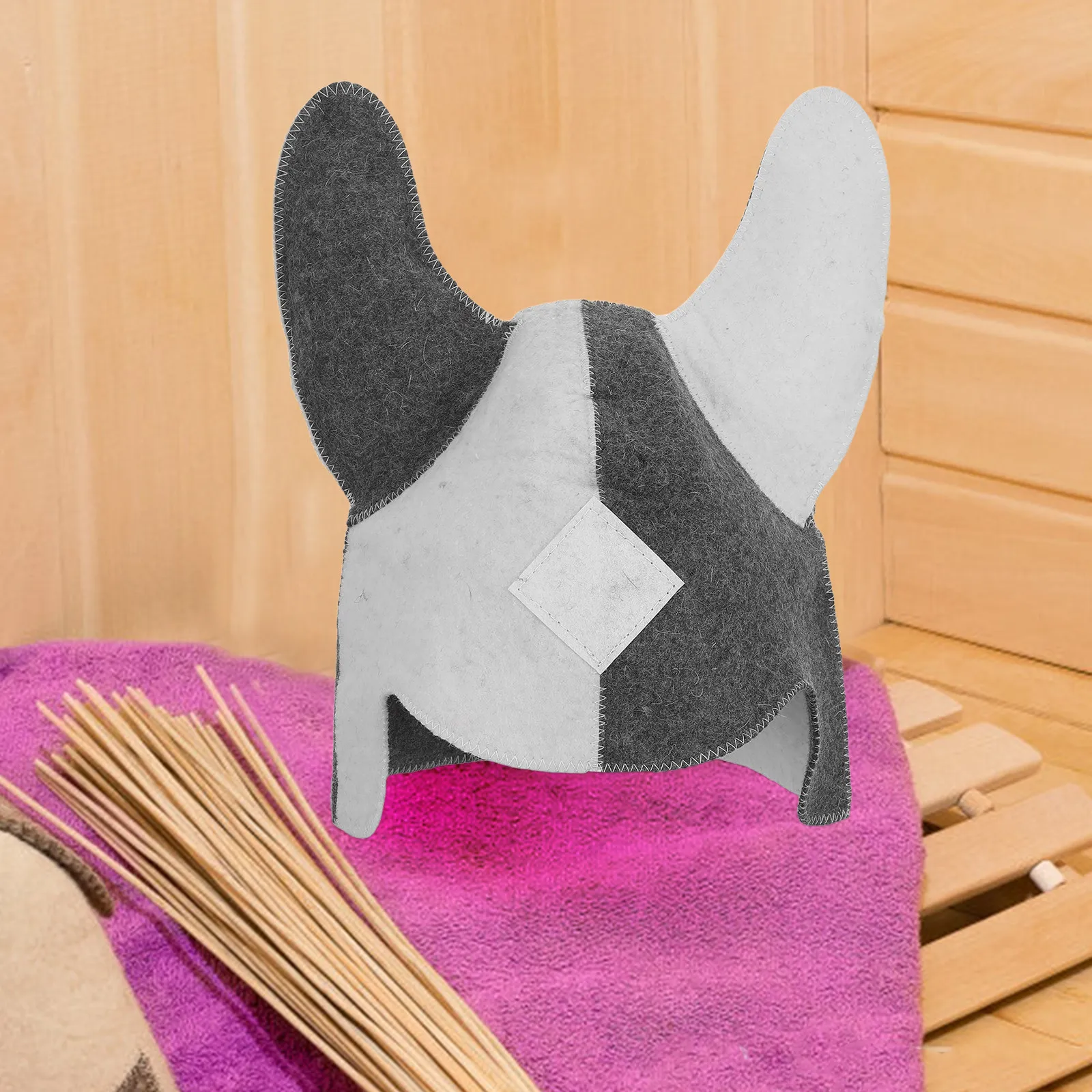 Wool Felt Sauna Cap Animal Horn Design Heat Protection Hat Unisex Russian Banya Bath House Sauna Accessories Style Steam