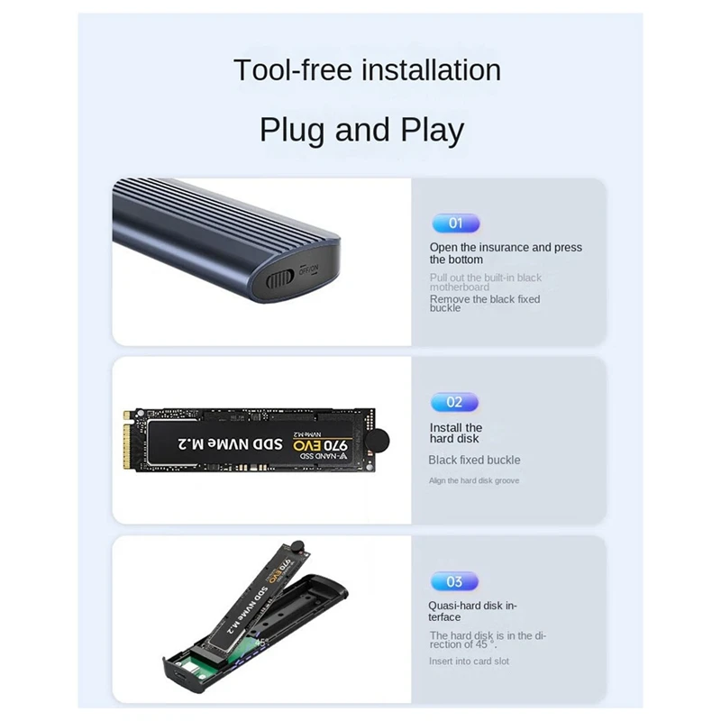 ACASIS M2 SSD Case M.2 Nvme SATA SSD Enclosure Adapter 10Gbps External Enclosure Max Hard Disk Case