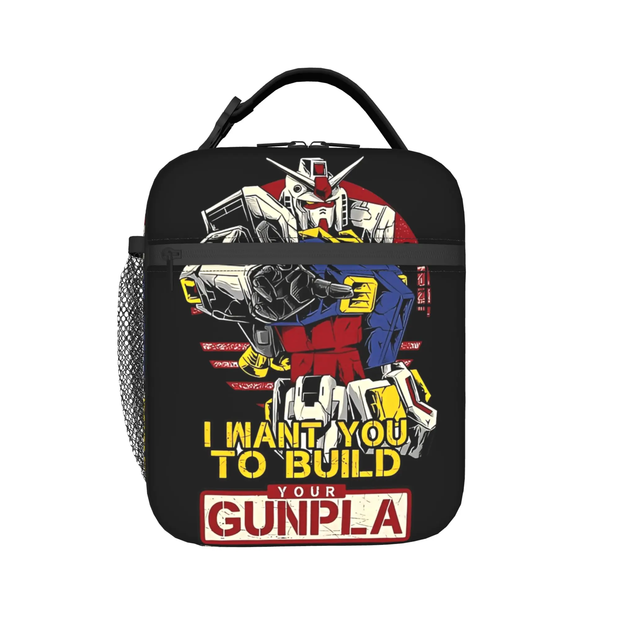 

MOBILE SUIT GUNDAMs manga anime Insulated Lunch Bag for Men Women Food Container Portable Cooler Thermal Lunch Boxes For Work