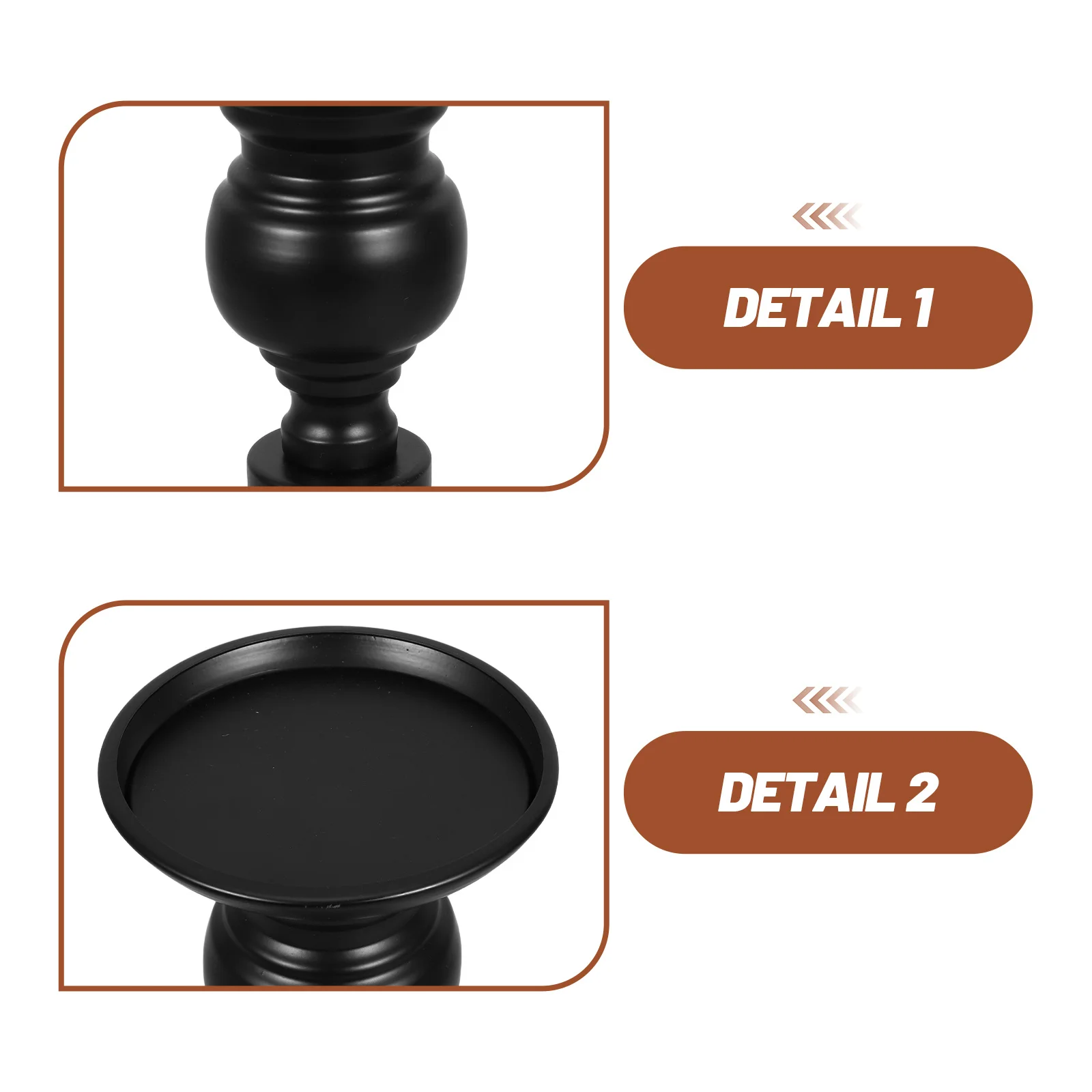 3Pcs Black Holder Set Iron Pillar Candleholders Vintage Style Rustic Candlestick Tabletop Decor Halloween Easter