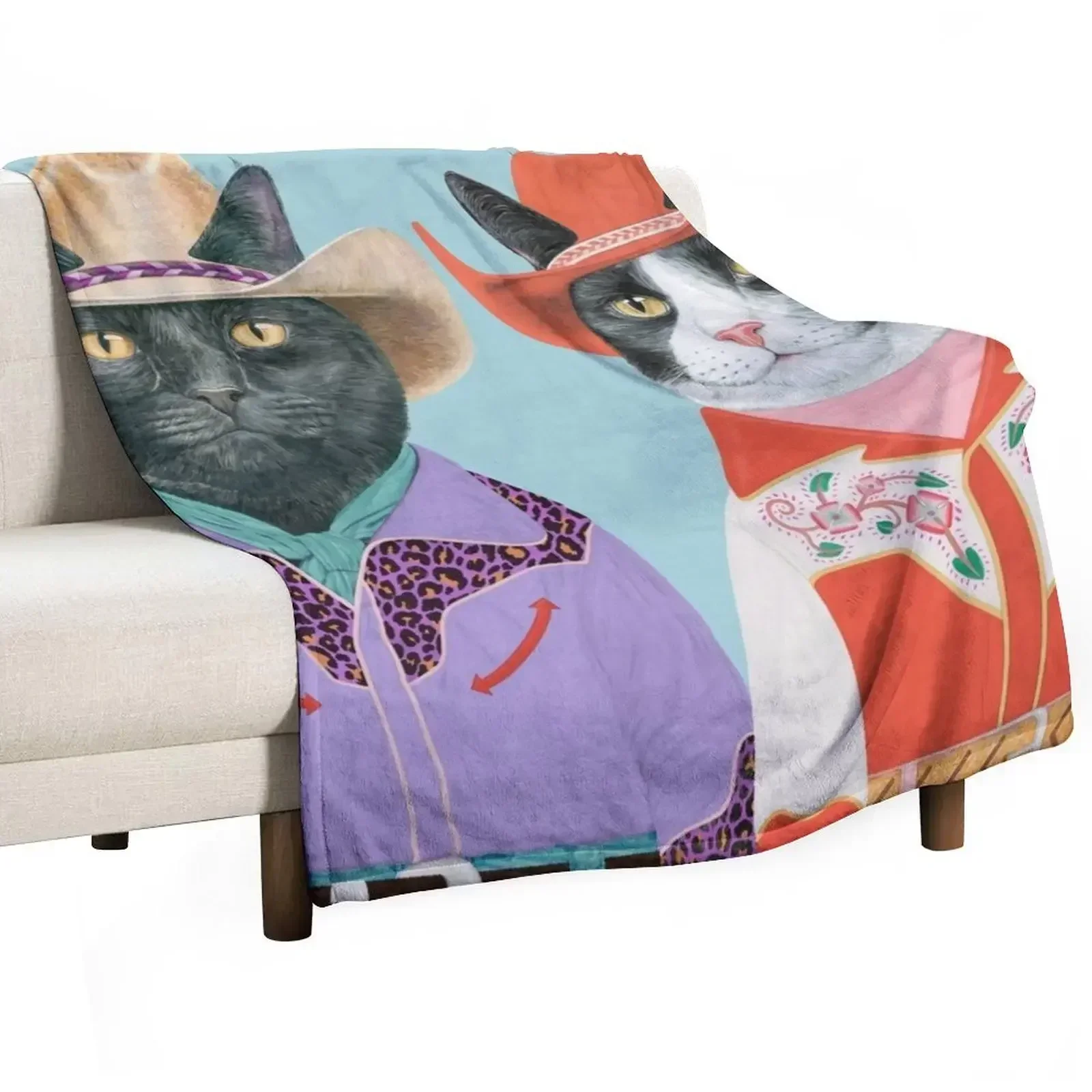 

Carnival Cats - Black Cat & Tuxedo Cat Throw Blanket heavy to sleep Blankets Sofas Of Decoration Luxury Thicken Kid'S Blankets