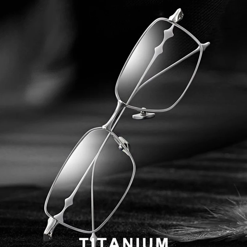 Men Glasses Titanium Frame Square Eyewear Star Design Prescription Myopia Oculos Progressive Anti-Reflection Optical