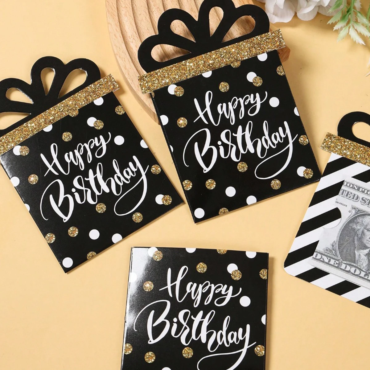 3 cartes porte-argent Joyeux Anniversaire, sacs cadeaux pour fête d'anniversaire, enveloppes cadeaux pour argent, emballages cadeaux d'anniversaire