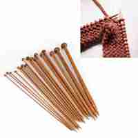 Carbonized Knitting Needles Bamboo Knitting Needles Set Single Pointed Carbonized Knitting Needle 18 Sizes (2mm to 10mm)