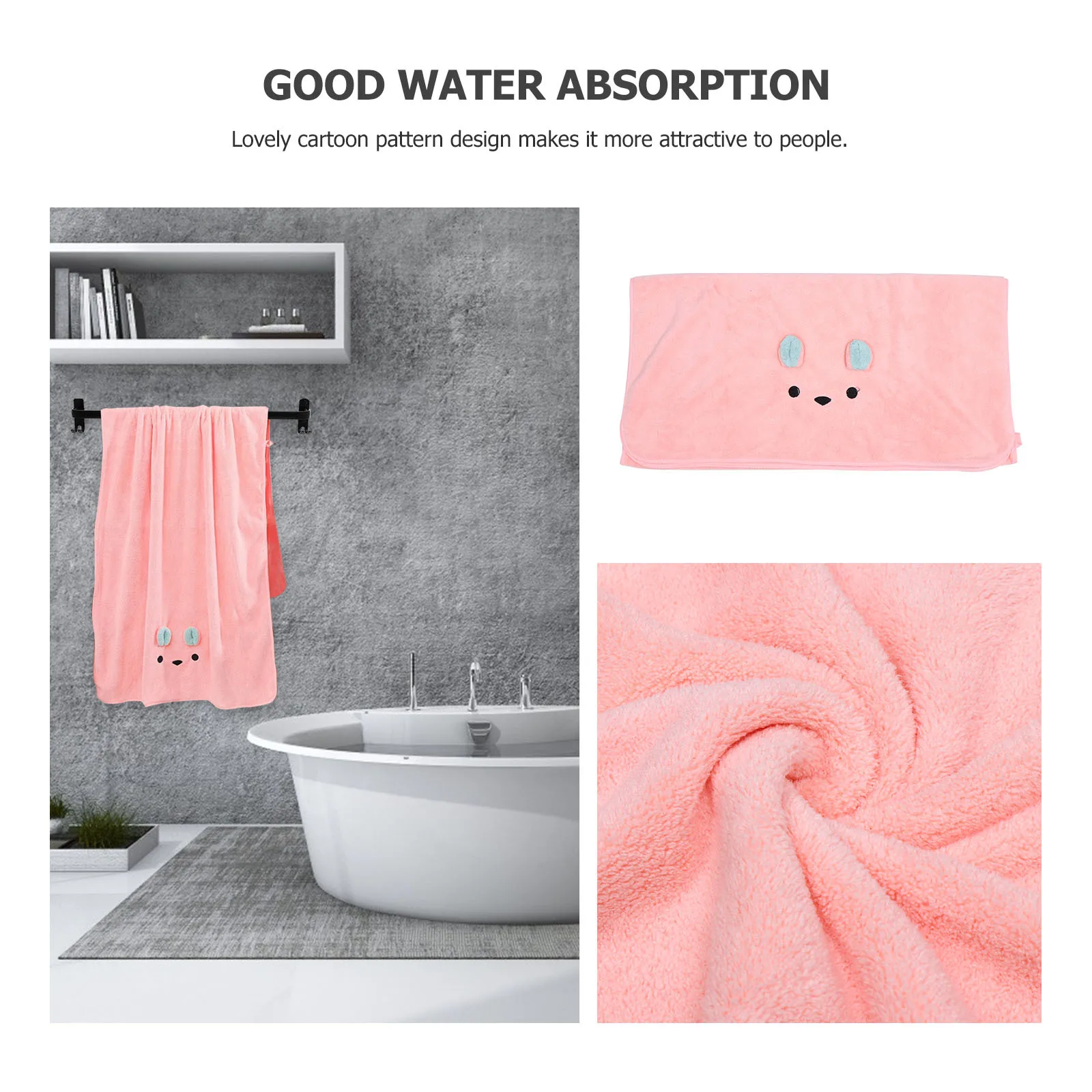1 قطعة منشفة حمام كبيرة ماصة الكرتون الحيوان نمط لينة مريحة التجفيف السريع للشاطئ رياضة سبا المنزل الكرتون منشفة استحمام