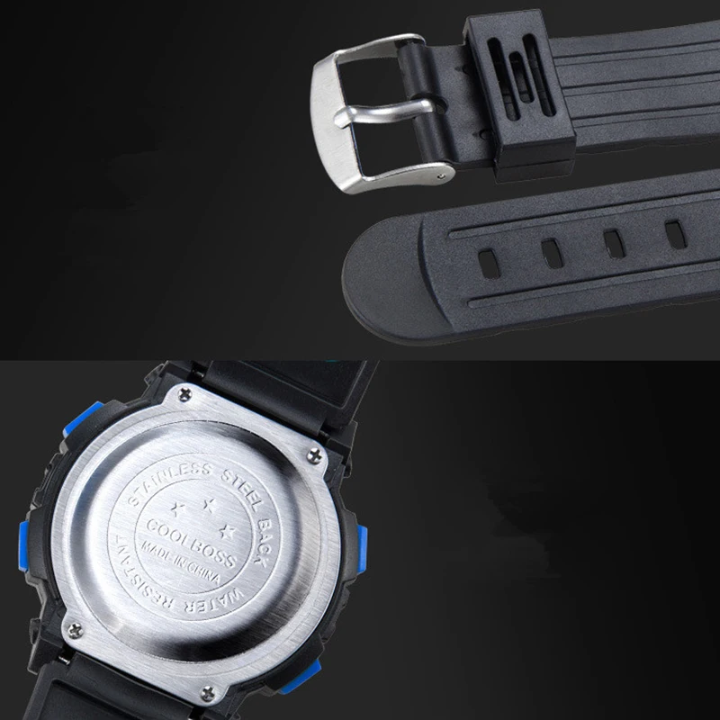 Coolboss-relojes electrónicos luminosos para niños y niñas, reloj Digital LED multifunción, resistente al agua, deportivo informal