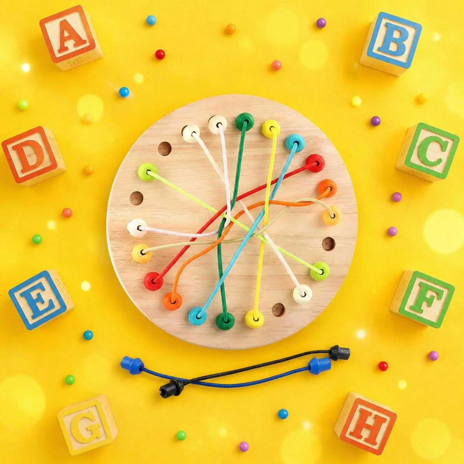 Educational Children Logic Game Wooden String Untangling Puzzle Board Game for Kids Problem Solving