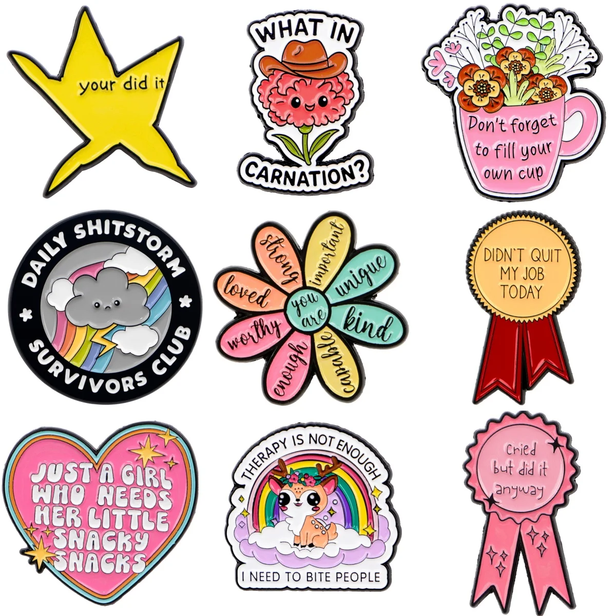 Women Accessories Quotes - Broszki z inspirującymi cytatami dla kobiet,