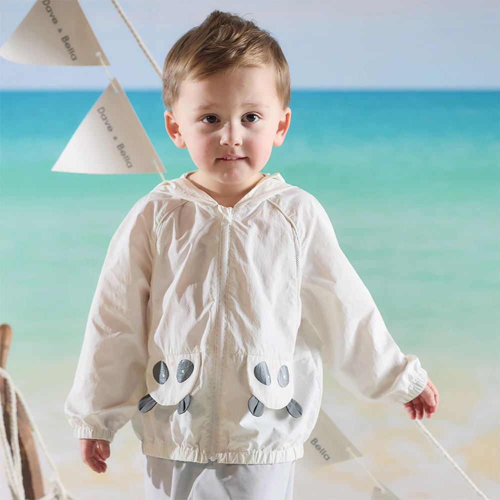 Dave Bella Children Hoodie Jacket Girls Boys Summer Clothes Sunproof Kids Beach Coats Cool Outerwear Casual Breathable DB2261356