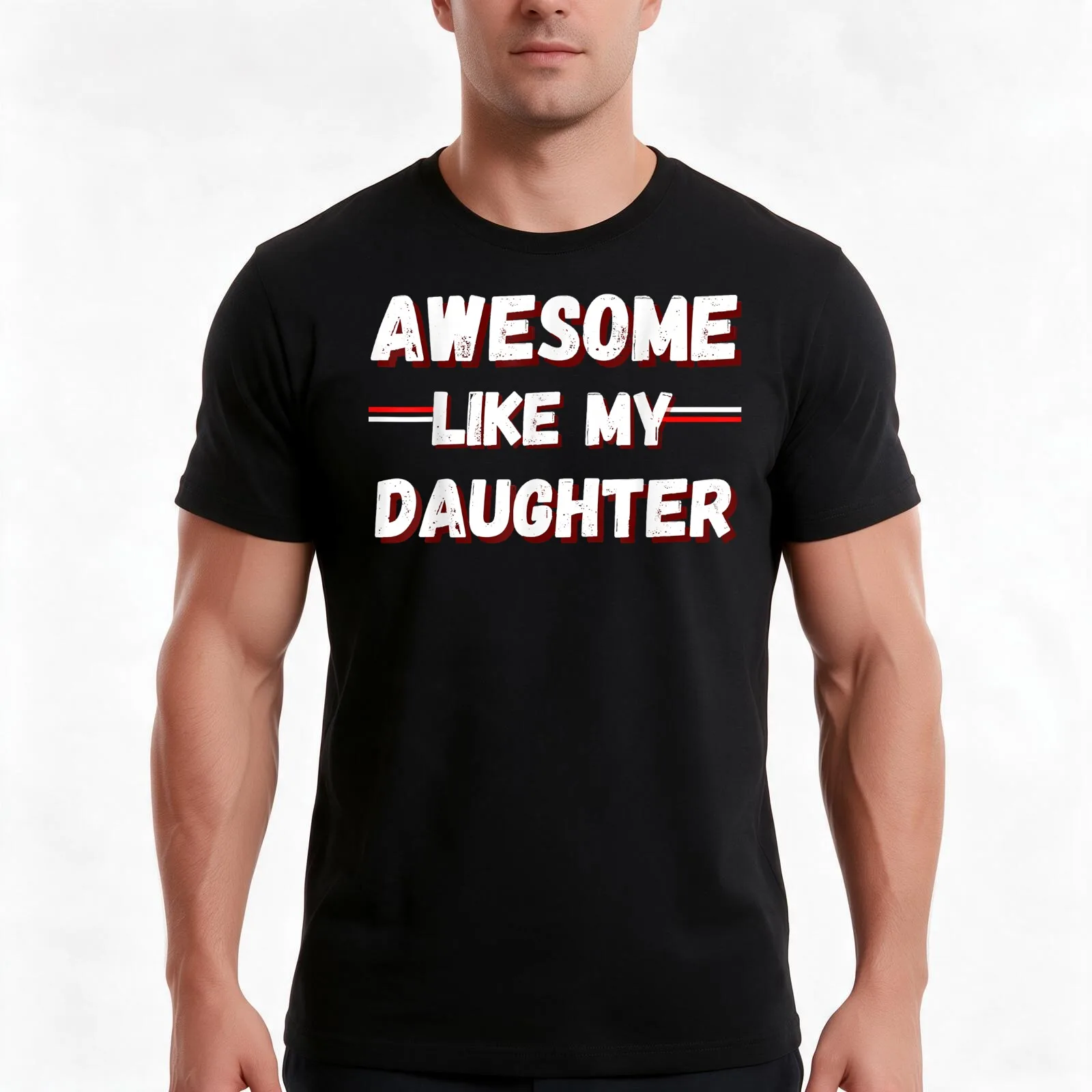 Awesome Like My Daughter T-Shirt, Summer Casual Cotton Tee, Oversized Streetwear Tops, Vintage Graphic Print, Unisex Men Women