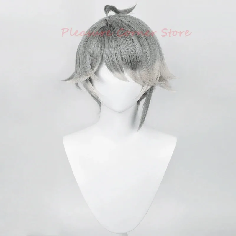 Game Genshin Impact Sumeru Wig AIhaitham Cosplay Wig 30cm Short Gradient Heat Resistant Synthetic Halloween Al Haitham  Wigs