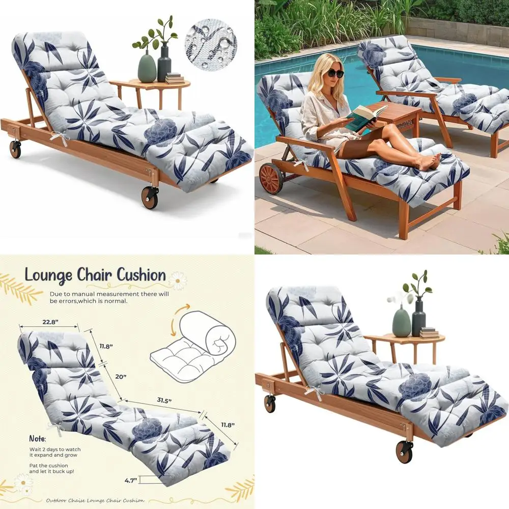 

Водонепроницаемая подушка для шезлонга синего цвета Enchantress, 75,1 x 22,8 x 4,7, замена хлопка для патио и стульев для бассейна