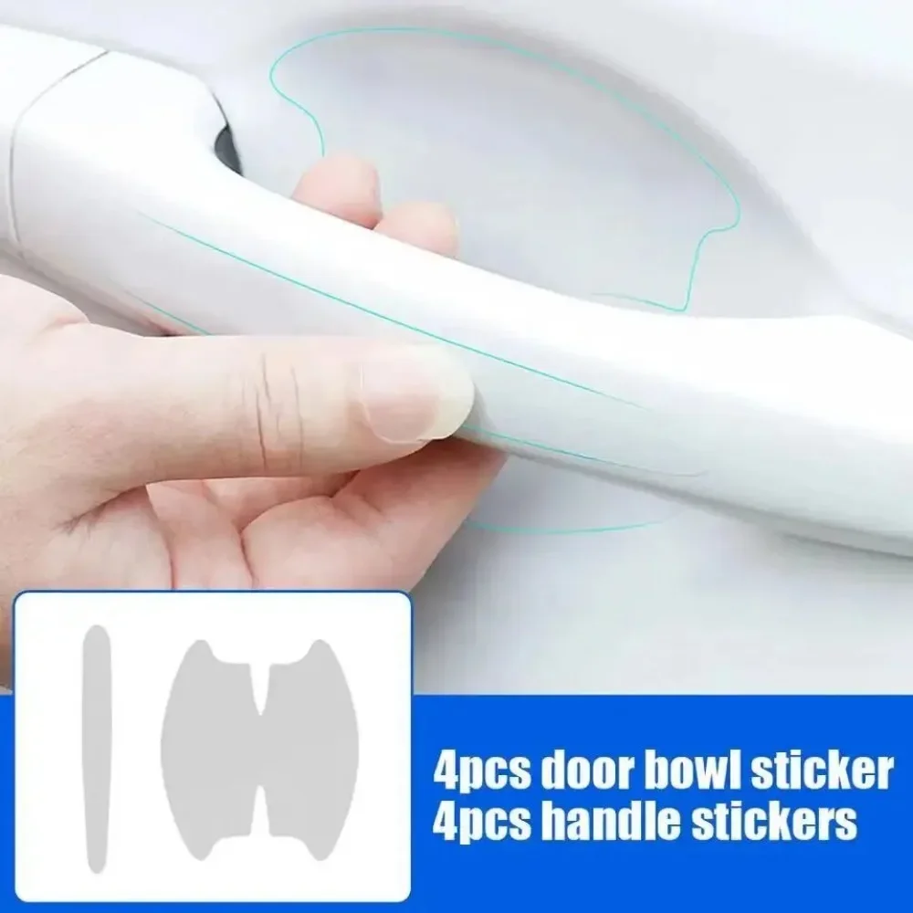 8 Pcs TPU Door Edge Sticker – Clear Scratch Resistant Protector for Car Sills, Easy Install, Protects Paint from Shoe Marks
