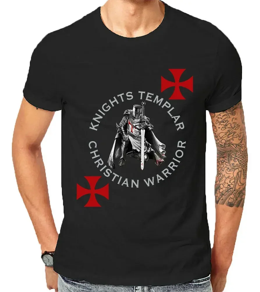 Knights Templar Christian Warrior Oath T-Shirt 100% Cotton O-Neck Summer Short Sleeve Casual Mens T-shirt Size S-3XL