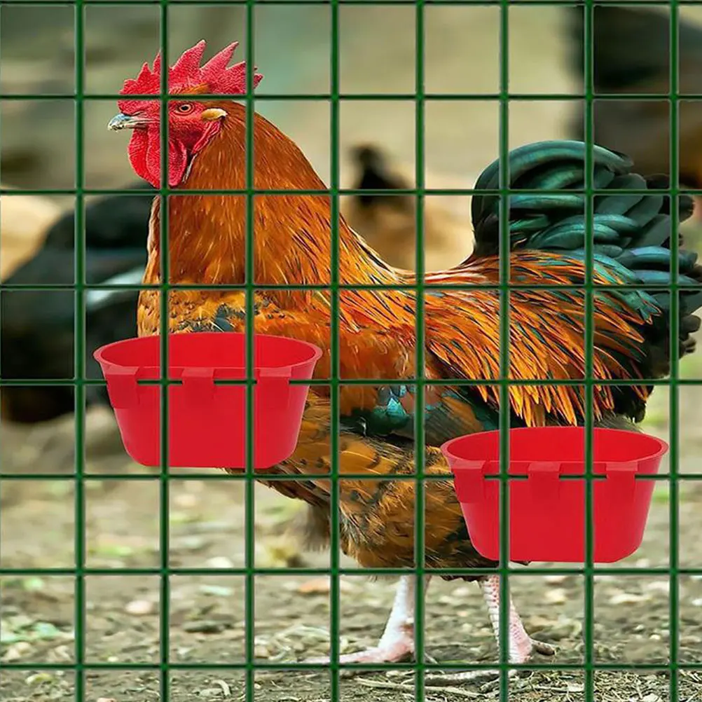 

20pcs Cage Feeder Dishes Chicken Cups Coop Supplies Seeds Water Bowl Bird Cage Accessories Safe Reusable Pet Accessories